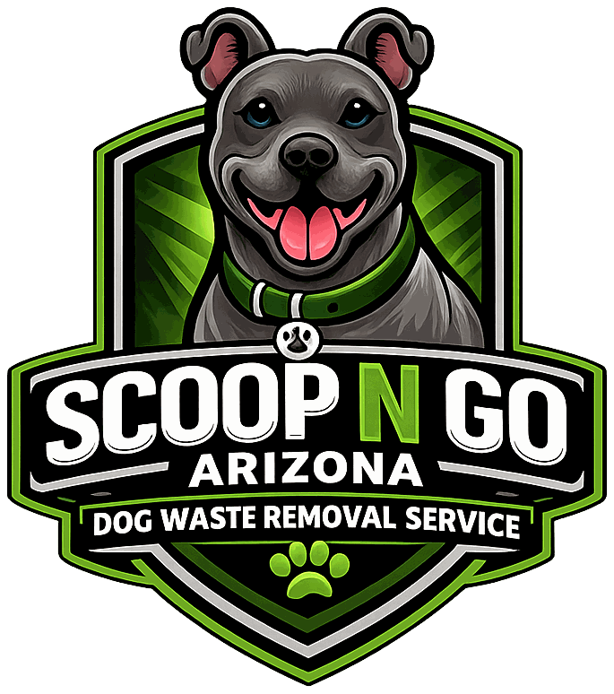 Scoop N Go Arizona, weekly dog poop cleanup mascot